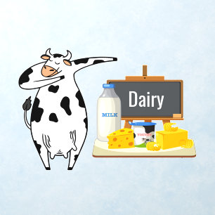 Funny Cow Dairy Section Grocery Store Wall Decal