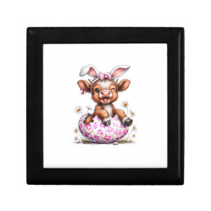 Funny Cow Easter Rabbit Cute Highland Cows Lover E Gift Box