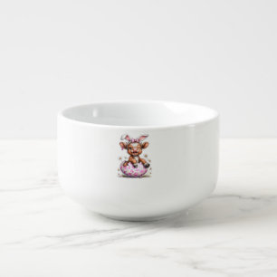 Funny Cow Easter Rabbit Cute Highland Cows Lover E Soup Mug