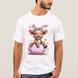 Funny Cow Easter Rabbit Cute Highland Cows Lover E T-Shirt