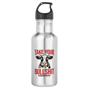 Funny Cow Elsewhere Vintage Shirt Design_ Stainless Steel Water Bottle
