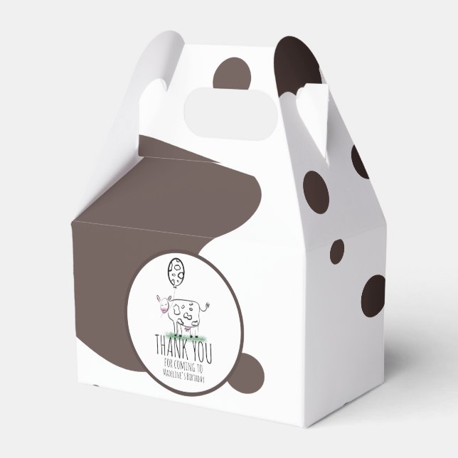 Funny Cow Farm Animal Birthday Party   Favor Boxes (Front Side)