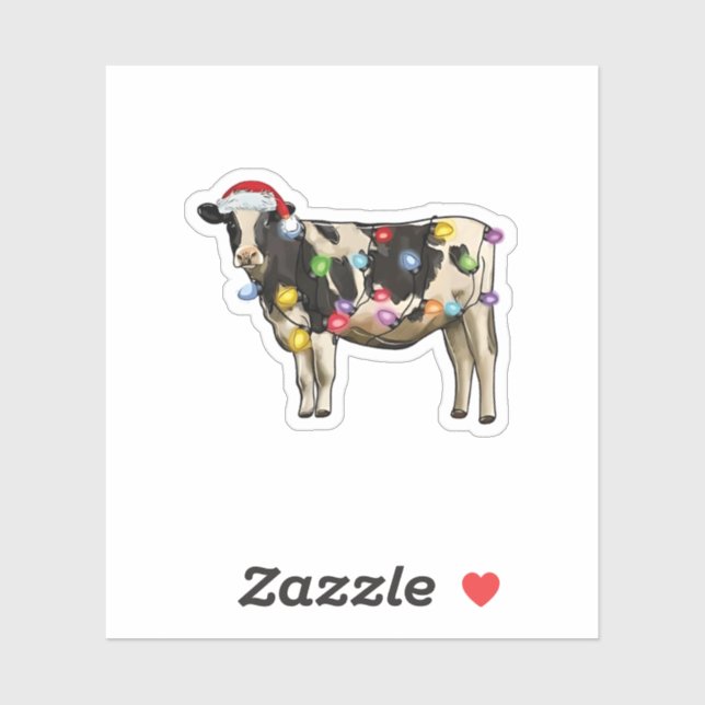 Funny Cow Farmer Cattle Christmas Lovers  Sticker (Sheet)