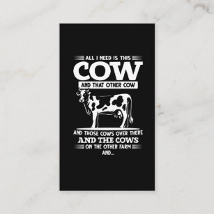 Funny Cow Farmer Cattle Farming Quotes Business Card
