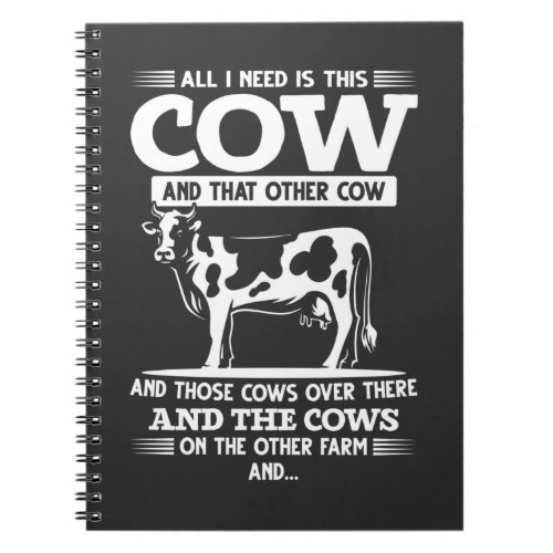 Funny Cow Farmer Cattle Farming Quotes Notebook