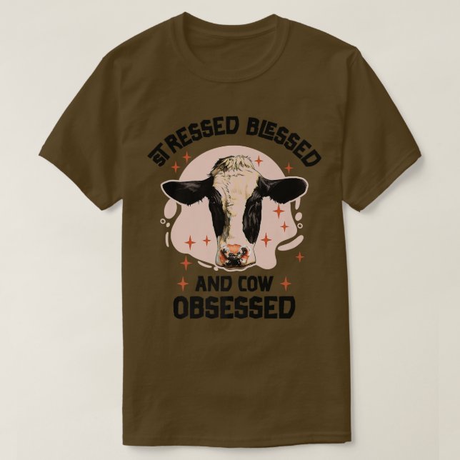 Funny Cow Farming Milk Dairy Farmer Agriculture   T-Shirt (Design Front)