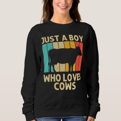 Funny Cow For Boys Kids Farm Animal Cow Dairy Farm Sweatshirt