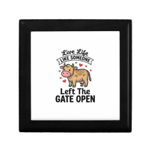 Funny Cow Gate Open Vintage Engraving Shirt Design Gift Box