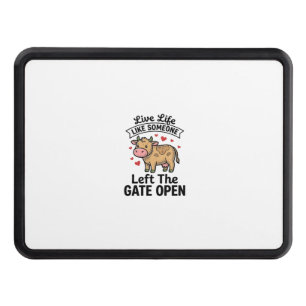 Funny Cow Gate Open Vintage Engraving Shirt Design Hitch Cover