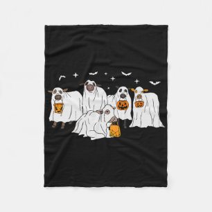 Funny Cow Ghost Halloween Farmer Trick Or Treat Co Fleece Blanket