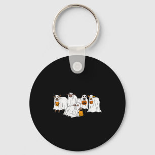 Funny Cow Ghost Halloween Farmer Trick Or Treat Co Keychain