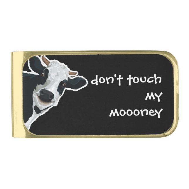 Funny Cow Gold Finish Money Clip (Front)