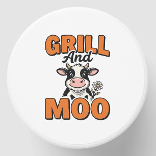 Funny Cow Grill And Moo Vintage T-Shirt Design_1 Mini Candle Favors