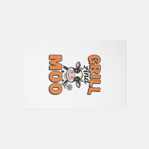 Funny Cow Grill And Moo Vintage T-Shirt Design_1 Rug