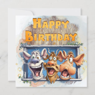 Funny Cow Happy Birthday Holiday Card