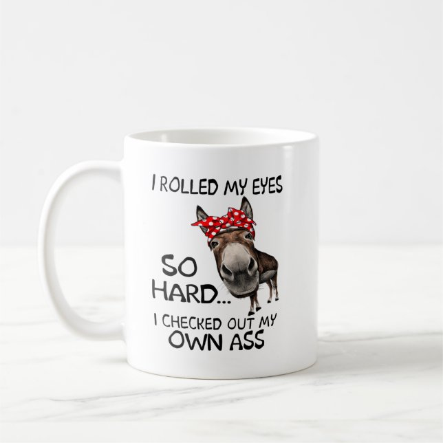 Funny Cow Heifer I Rolled My Eyes So Hard Coffee Mug (Left)