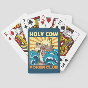 Funny Cow Holy Cow Poker Club Cow Deity Cartoon Cards