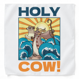 Funny Cow Holy Cow! Visual Pun Animal Cartoon Bandana