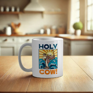 Funny Cow Holy Cow! Visual Pun Animal Cartoon Coffee Mug
