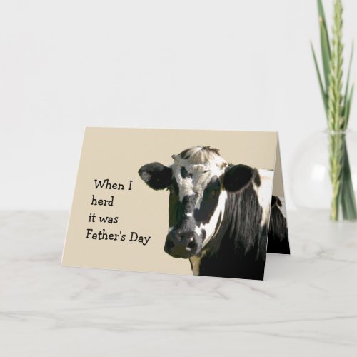 Funny Cow Humor Dad Fathers Day  Laughs Card