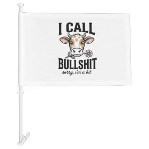 Funny Cow I Call Vintage Shirt Design_1 Car Flag