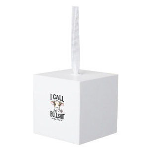 Funny Cow I Call Vintage Shirt Design_1 Cube Ornament