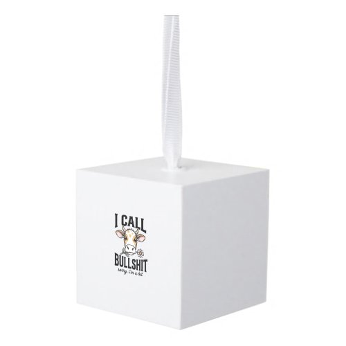 Funny Cow I Call Vintage Shirt Design_1 Cube Ornament