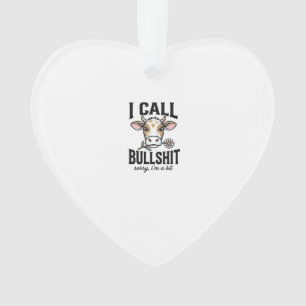 Funny Cow I Call Vintage Shirt Design_1 Ornament