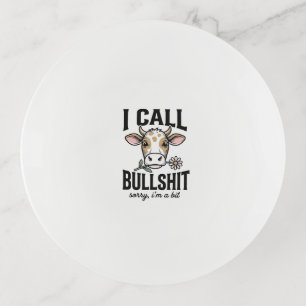 Funny Cow I Call Vintage Shirt Design_1 Trinket Tray