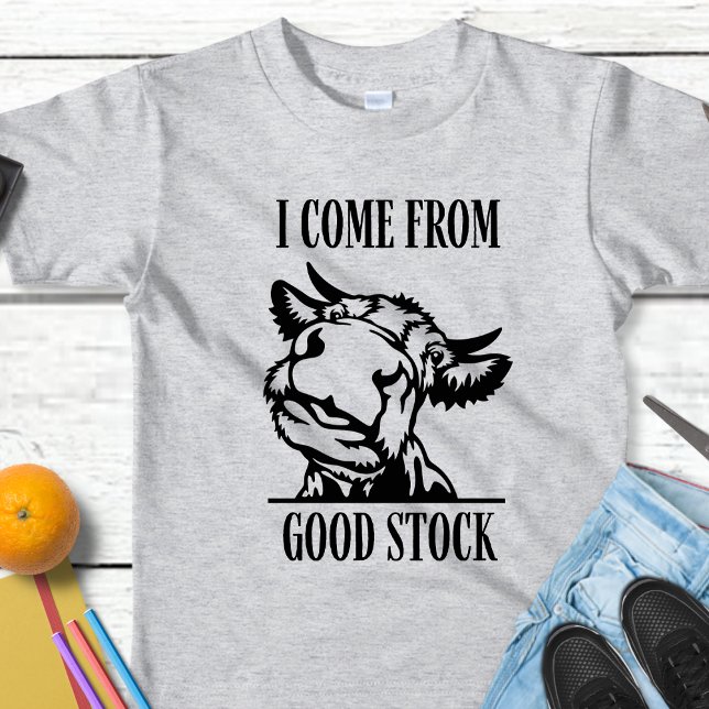 Funny Cow I Come From Good Stock Baby T-Shirt (Creator Uploaded)