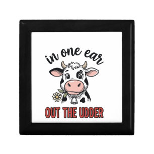 Funny Cow In One Ear Out The Udder Shirt Design_1 Gift Box