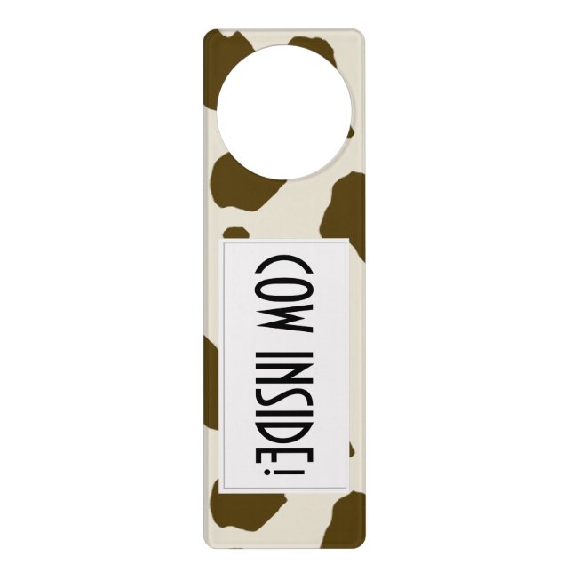 Funny Cow Inside! Door Hanger (Front)