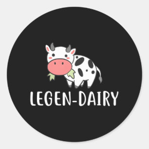 Funny Cow Legen-Dairy Farm Classic Round Sticker
