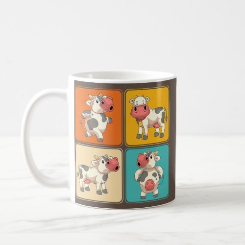 Funny Cow Lover Farm Animal Farmer Pop Art Cow  Coffee Mug