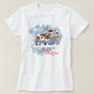 Funny Cow Lovers Christmas North Pole T-Shirt