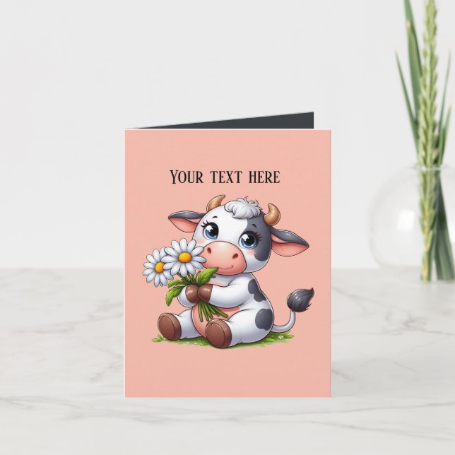 Funny cow lovers customizable  card (Front)