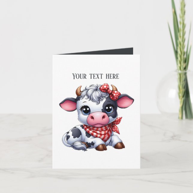 Funny cow lovers customizable  card (Front)