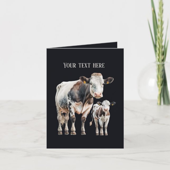 Funny cow lovers customizable  card (Front)