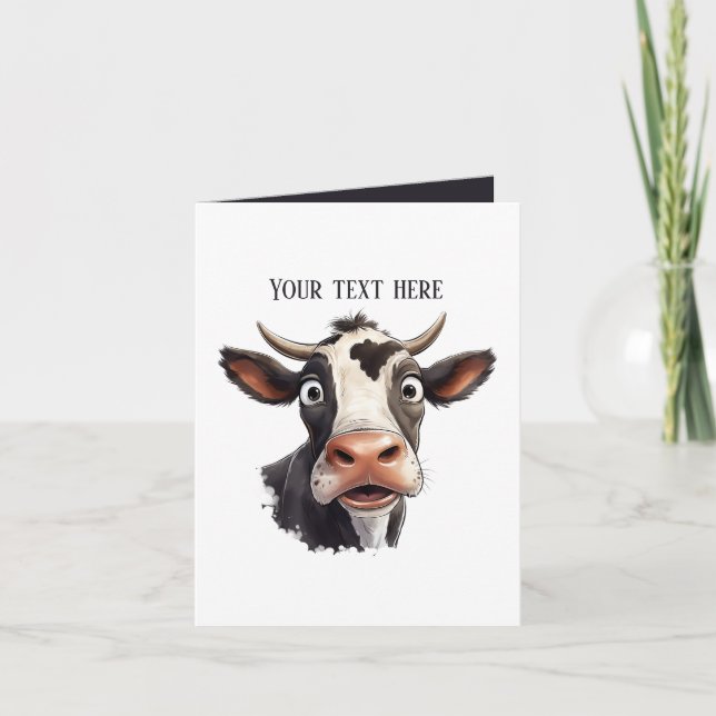 Funny cow lovers customizable  card (Front)