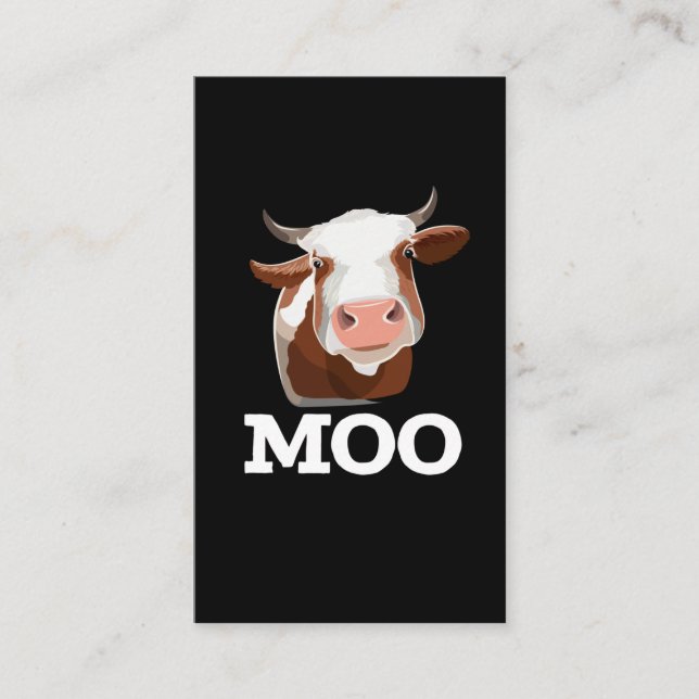 Funny Cow Moo Farm Animal Humor Business Card (Front)