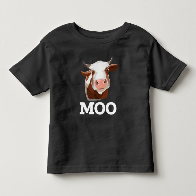 Funny Cow Moo Farm Animal Humor Toddler T-shirt (Front)