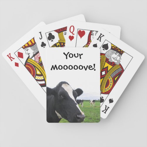 Funny Cow Moo Humorous Farm Barn Animal Cattle Playing Cards