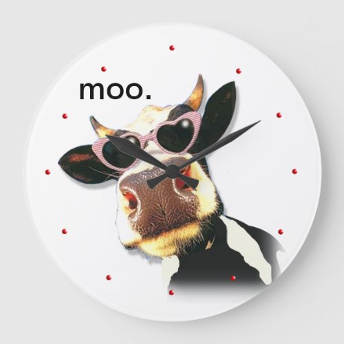 Funny Cow _ Moo Large Clock