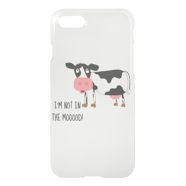 Funny Cow Not In The Mood iPhone Clearly™ Case (Back)