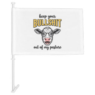 Funny Cow Pasture Vintage Shirt Design_1 Car Flag