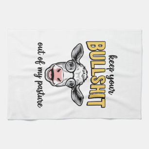 Funny Cow Pasture Vintage Shirt Design_1 Kitchen Towel