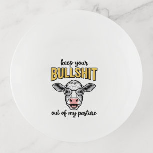 Funny Cow Pasture Vintage Shirt Design_1 Trinket Tray