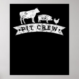 Funny Cow Pig Chicken Lovers Gift Funny BBQ Love Poster
