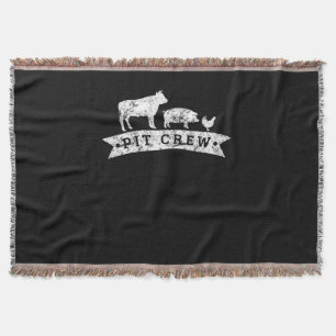 Funny Cow Pig Chicken Lovers Gift Funny BBQ Love Throw Blanket