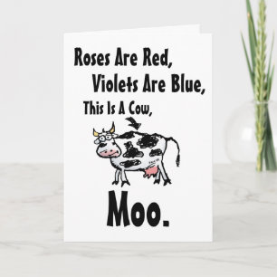 Funny Cow Poem Birthday Card